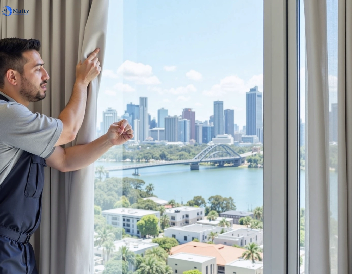 Professional curtain steam cleaning service geebung QLD by Matty Curtain Cleaning